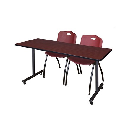 Kobe Rectangle Training Table, 60" W, 29" H, Laminate Top, Mahogany MKTRCT6030MH47BY